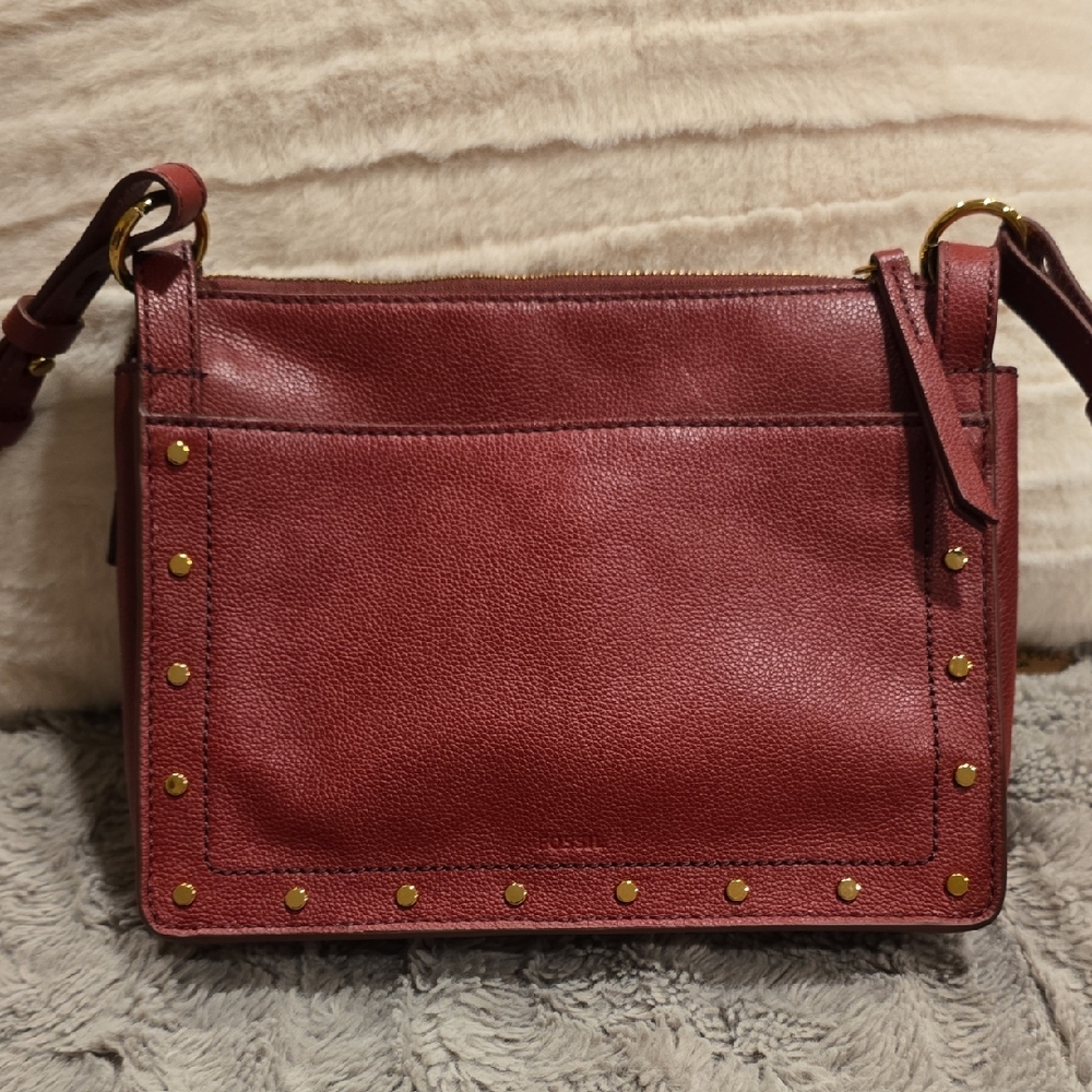 Fossil Taryn Red Leather Shoulder Bag